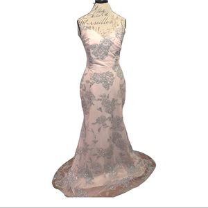Haley Paige glitter almond dress